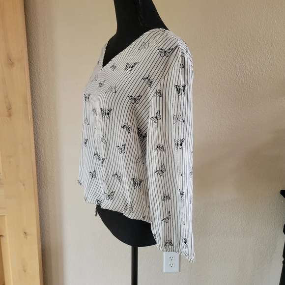 NWT COMO BLACK V NECK LONGSLEEVE Blouse - Picture 4 of 9